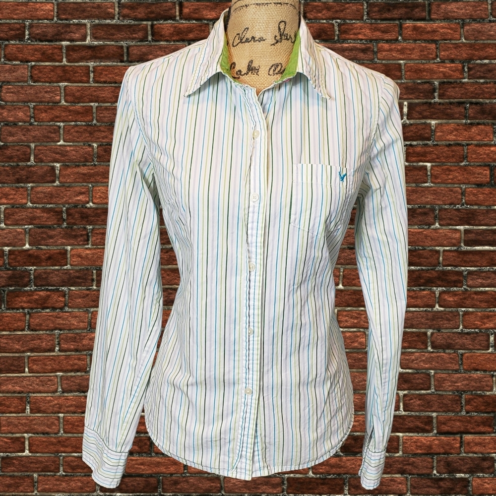 American Eagle Favorite Fit Striped Dress Shirt